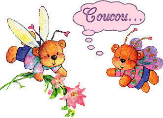 Coucou abeilles fleurs gif